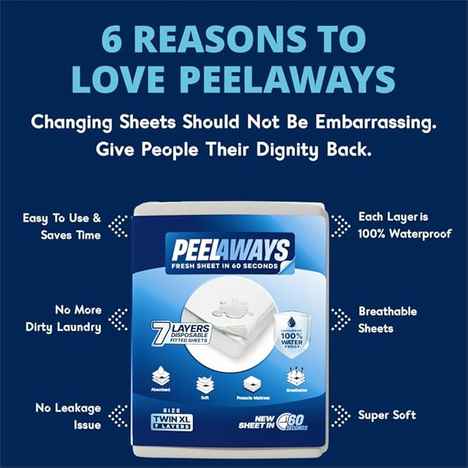 Peelaways Waterproof Disposable Bed Sheets – As Seen On Shark Tank | 7-Layer - Image 4