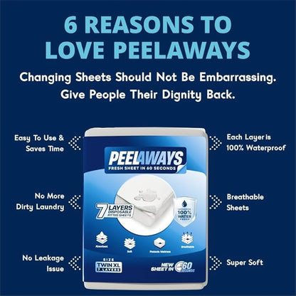 Peelaways Waterproof Disposable Bed Sheets – As Seen On Shark Tank | 7-Layer - Image 4