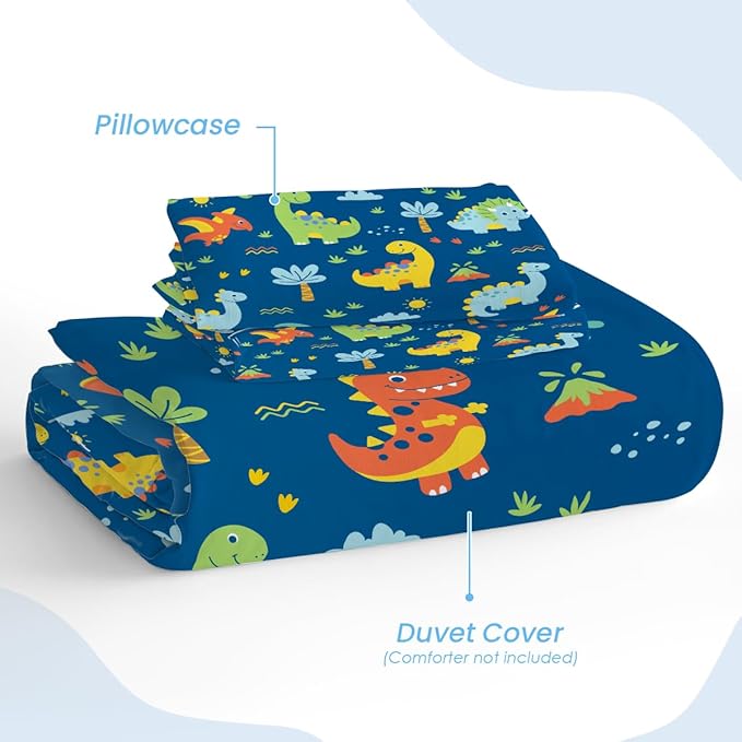 SANDJEST Dinosaur Design Duvet Cover Sets Full Size - Image 4