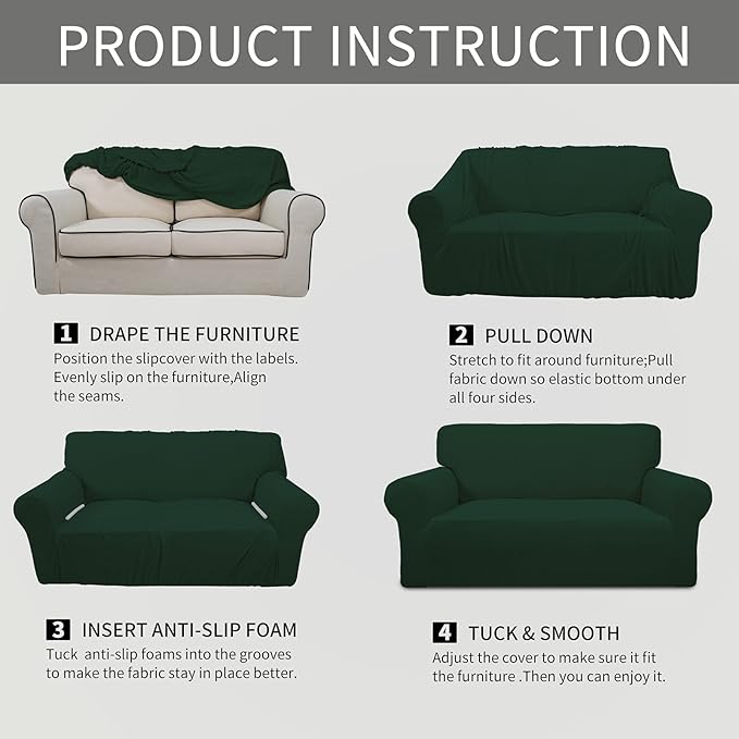 Easy-Going Stretch Oversized Loveseat Slipcover 1-Piece Sofa Cover Furniture - Image 6