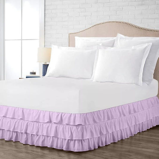 Multi-Ruffle Bed Skirt, Soft Multi Elastic Dust Ruffles by Unknown