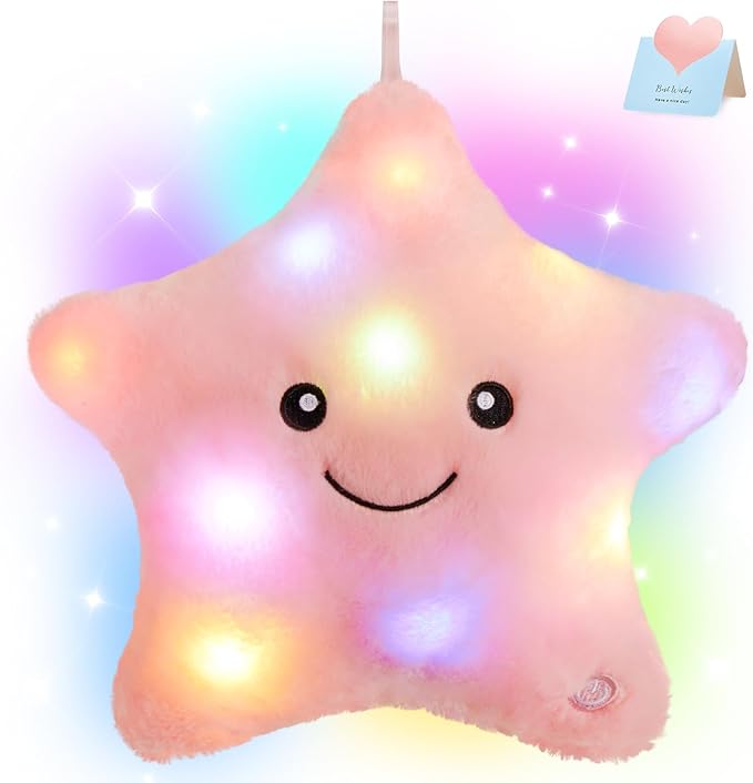 WEWILL 9'' LED Twinkle Star Soft Plush Pillow Toys Glowing Stuffed Star Light by WEWILL