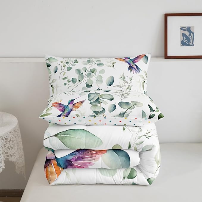 Erosebridal Cartoon Hummingbird Bedding Twin Toddler Wildlife Bird Comforter - Image 6