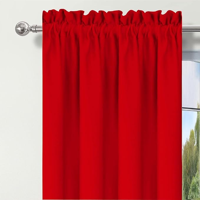 Red Valances for Window Kitchen Valances Darkening Valance for Living Room - Image 6