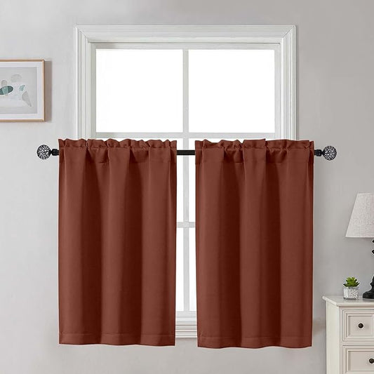Gwine Kitchen Curtains for Small Window Treatment, Light Filtering Short Cafe by Gwine