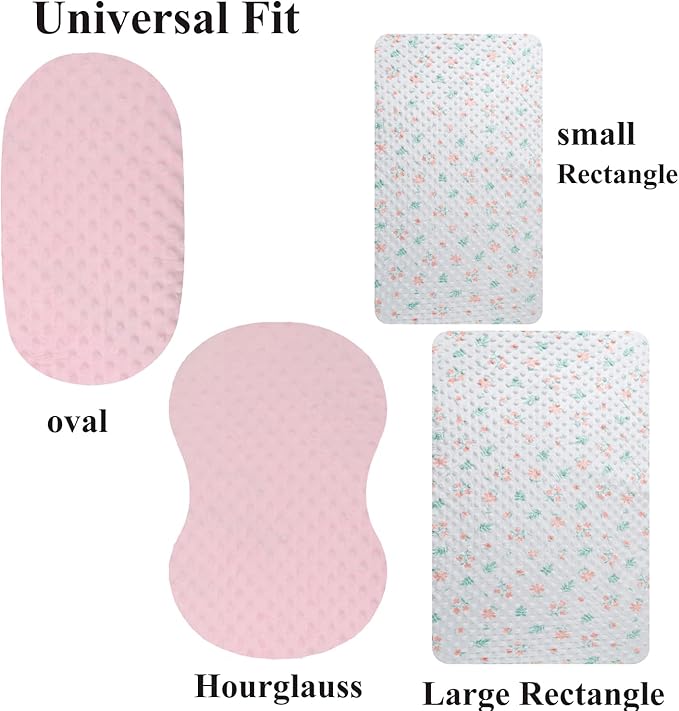 Dot Bassinet Sheet Set 2 Pack Stretch Fitted Bedside Sleeper Bassinet Sheets - Image 5