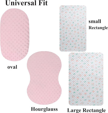 Dot Bassinet Sheet Set 2 Pack Stretch Fitted Bedside Sleeper Bassinet Sheets - Image 5