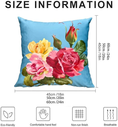 Elegant Decorative Floral Rose Throw Pillow Cover, Double - Image 2