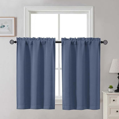 Gwine Denim Blue Blackout Curtains by Gwine
