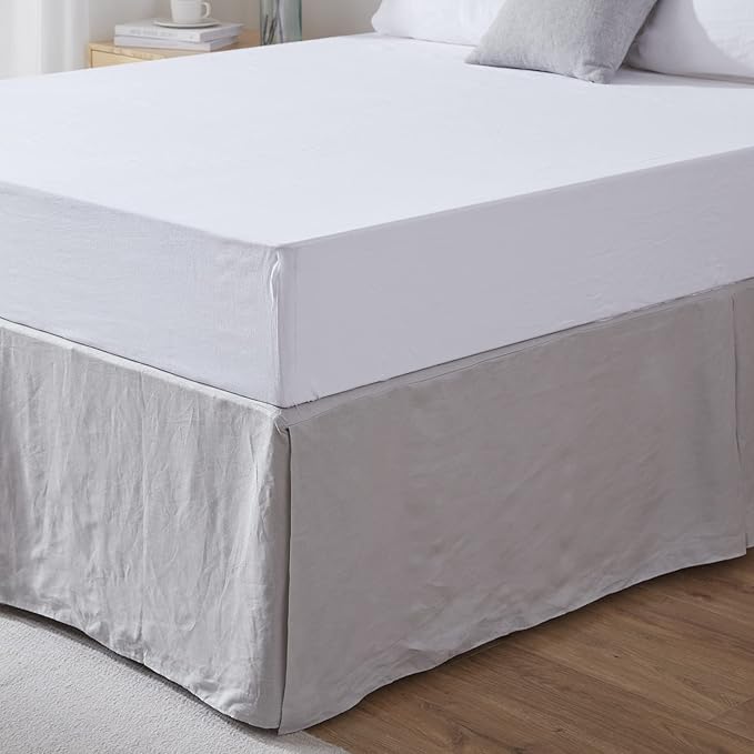 Simple&Opulence Premium Linen Bed Skirt Basic Style 18 inch Tailored Drop Dust - Image 5
