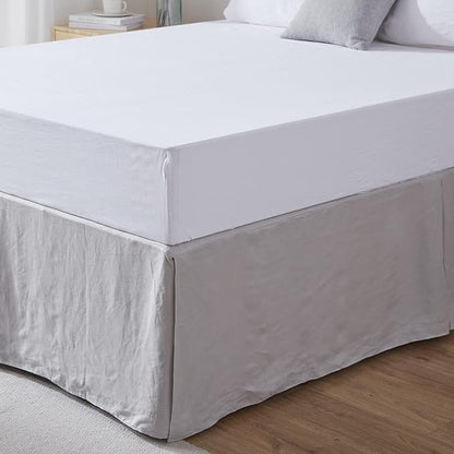 Simple&Opulence Premium Linen Bed Skirt Basic Style 18 inch Tailored Drop Dust - Image 5