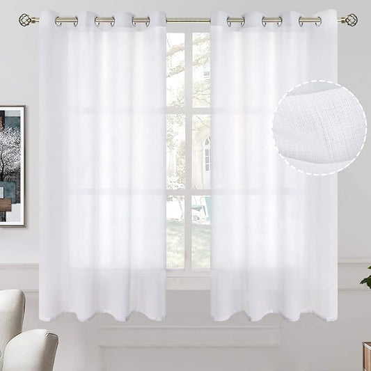 BGment Short Linen Sheer Curtains by BGment