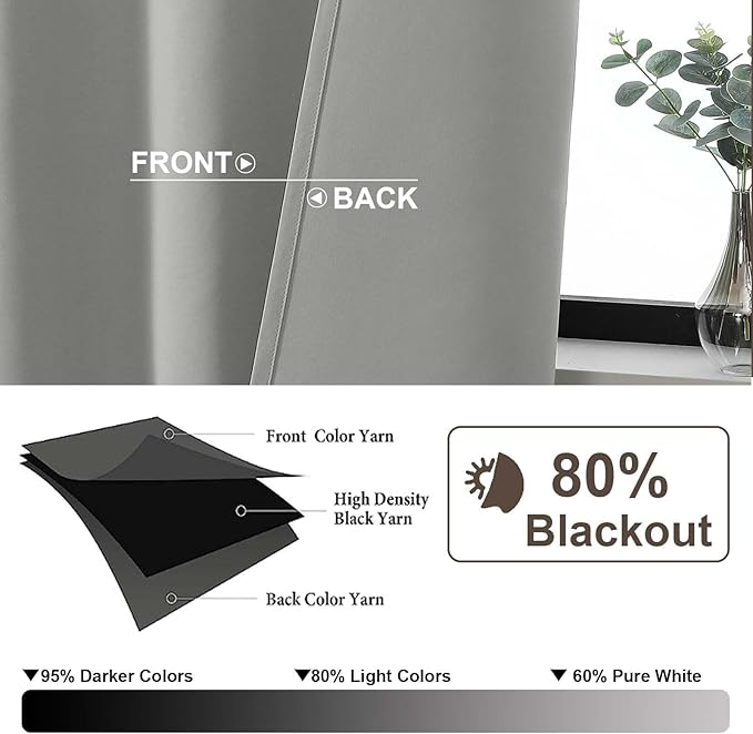 Gwine Silver Grey Blackout Curtains - Image 2