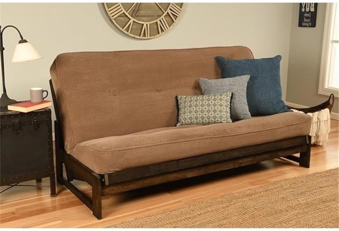 BOWERY HILL Full Fabric Futon in Marmont Brown Mocha-Frame Not Included - Image 7
