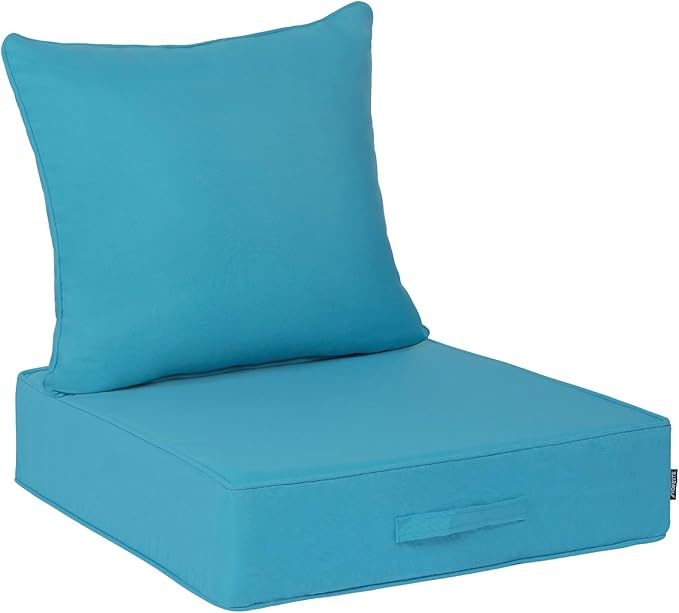 Outdoor Olefin Water-Resistant Deep Seat Cushion Set, Thickened Sofa Chair Pad by Aofeite