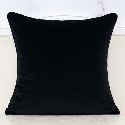 Alerfa Black Throw Pillow Cover 20x20 Inch, Square Cut Velvet Maple Leaf - Image 2