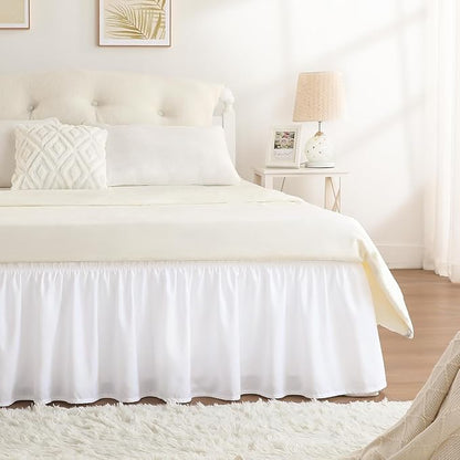 RIMELA Dorm Bed Skirt Twin XL 18 Inch Drop, Extra Long Wrap Around Elastic Bed by RIMELABedSkirt