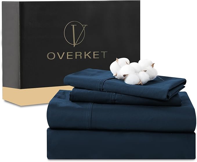 100% Egyptian Cotton Sheets Cal King Sheet Set 4PCS 1000 Thread Count Sateen by overket