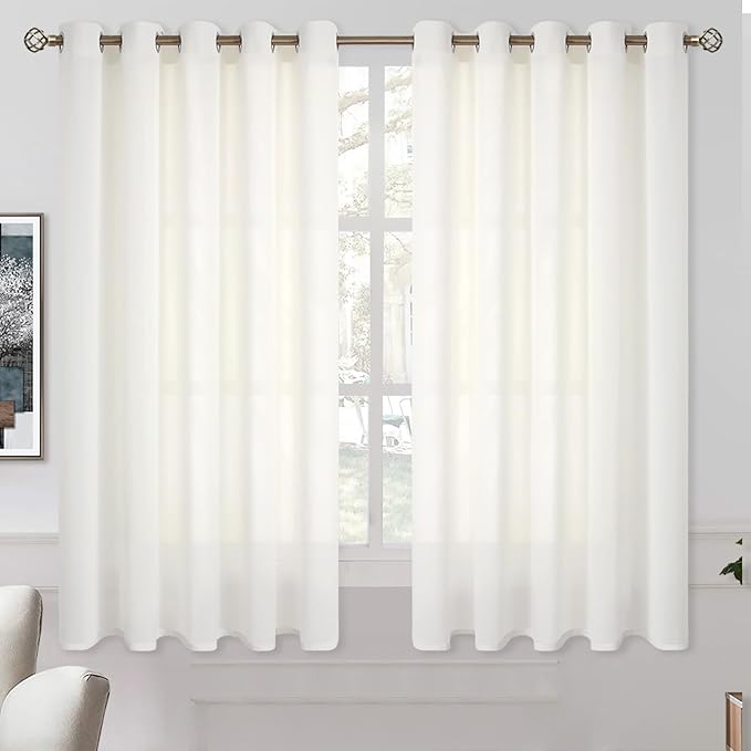 BGment Natural Linen Look Semi Sheer Curtains by BGment