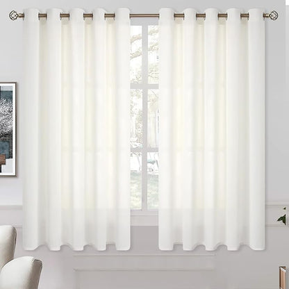 BGment Natural Linen Look Semi Sheer Curtains by BGment