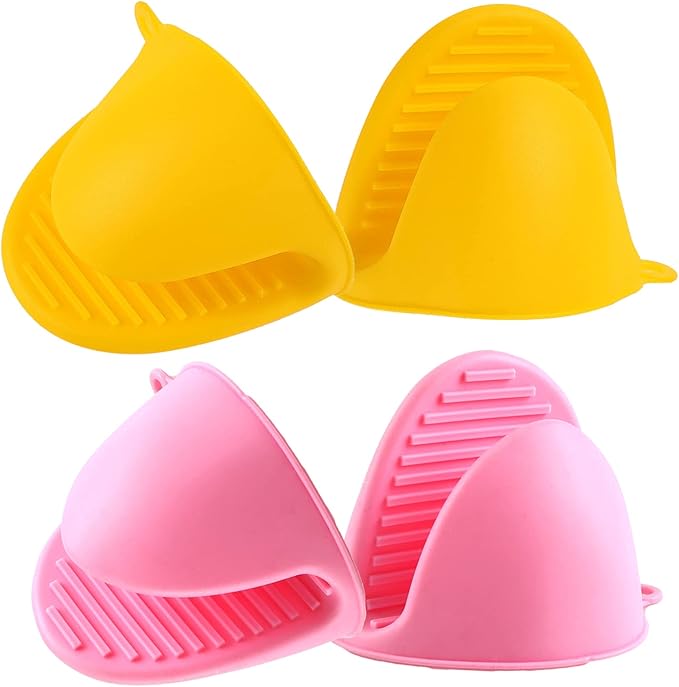 2 Pairs Mini Oven Gloves Silicone Heat Resistant Cooking Pinch Mitts Potholder by Acronde