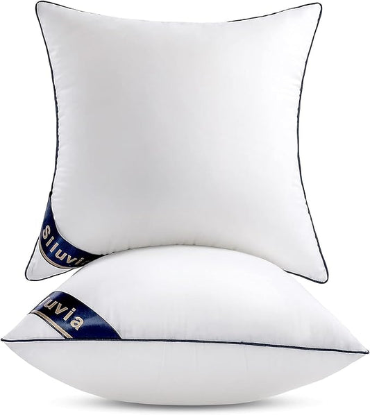 Siluvia 30"x30" Pillow Inserts Set of 2 Square Throw 30 Pillows by SiluviaHome