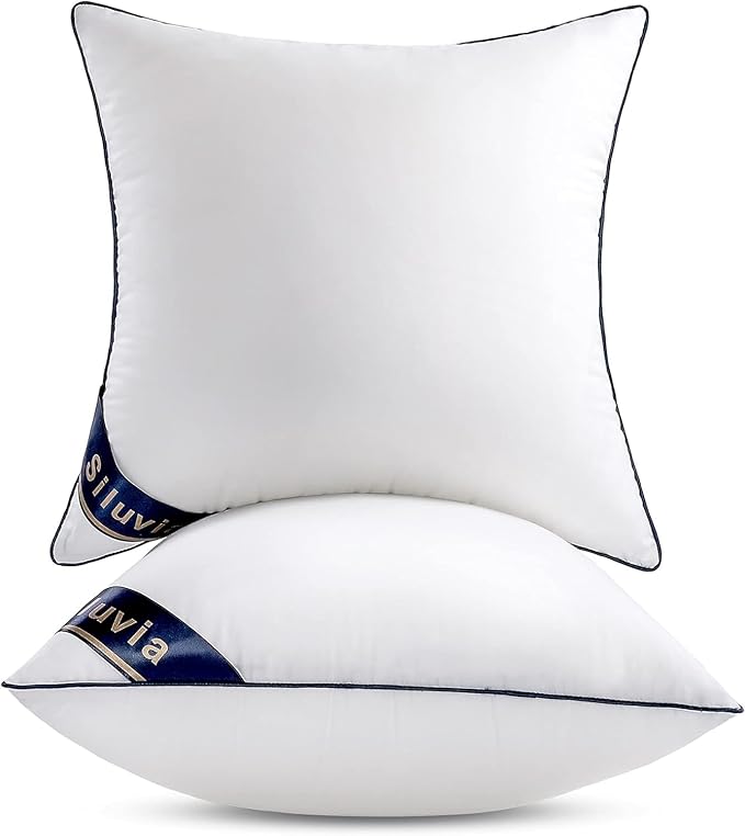 Siluvia 28"x28" Pillow Insert Set of 2 Square Throw 28 Pillows by SiluviaHome