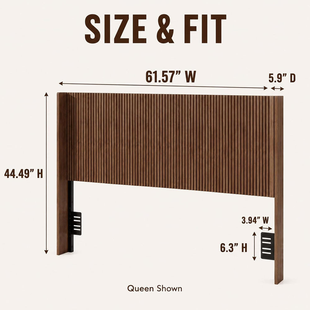 Queen Size Headboard with Adjustable Metal Brackets