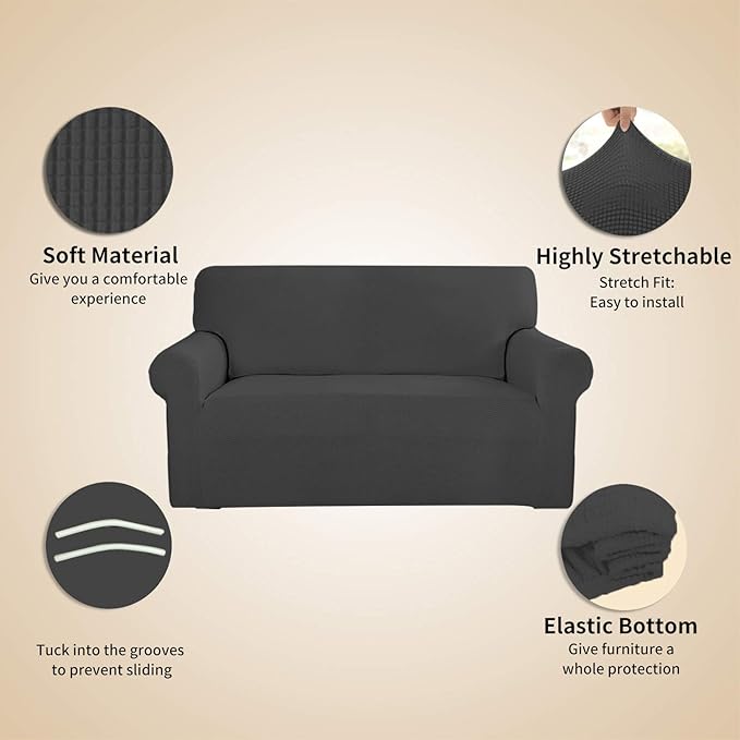 Easy-Going Stretch 4 Seater Sofa Slipcover 1-Piece Sofa Cover Furniture - Image 4