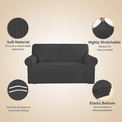 Easy-Going Stretch 4 Seater Sofa Slipcover 1-Piece Sofa Cover Furniture - Image 4