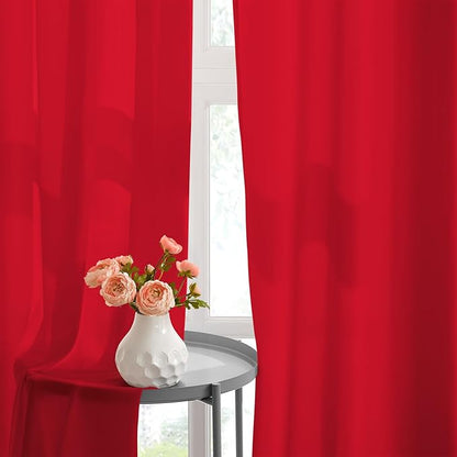 HOMEIDEAS Christmas Non-See-Through Red Privacy Semi Sheer Curtains 72 Inches - Image 6