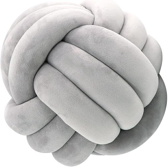 Round Throw Pillow, Soft Handmade Knot Ball Pillows, Home Decoration Pillow by Jackcsale