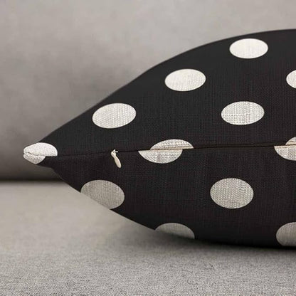 TKS MITLAN White Polka Dot Decorative Pillow Covers on The Black Background - Image 5