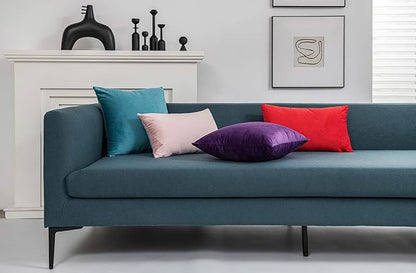 Throw Pillow Cases 24x24 Turquoise: 2 Pack Cozy Soft Velvet Square Decorative - Image 6