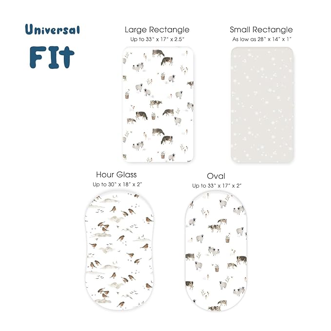 Stretchy Ultra Soft Fitted Bassinet Sheet Set 3 Pack, Universal Fit - Image 6