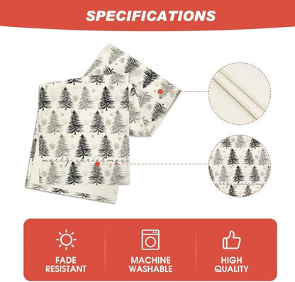 Artoid Mode Xmas Trees Snowflake Christmas Table Runner, Seasonal Winter - Image 5