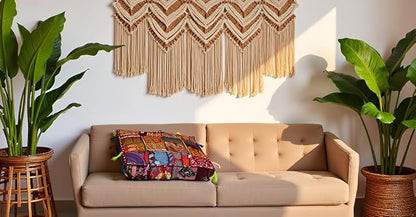 CRAFT KALA Indian Square Patchwork Traditional Pouf Cover Indian Living Room - Image 3