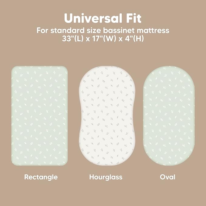 2-Pack Organic Bassinet Sheets for Girls, Boys - Image 3