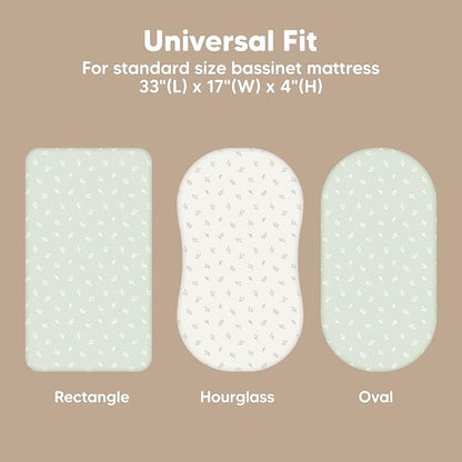 2-Pack Organic Bassinet Sheets for Girls, Boys - Image 3