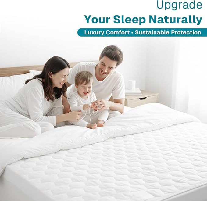 FABDREAMS Organic Quilted Mattress Protector Twin XL Size | Mattress Pad| - Image 9