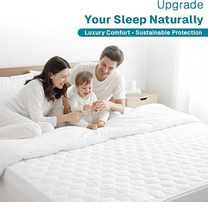 FABDREAMS Organic Quilted Mattress Protector | King Mattress Pad| Mattress - Image 9