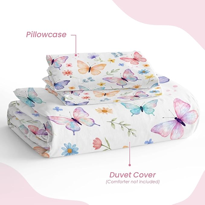 SANDJEST Butterfly Duvet Cover Sets Full Size - Image 4