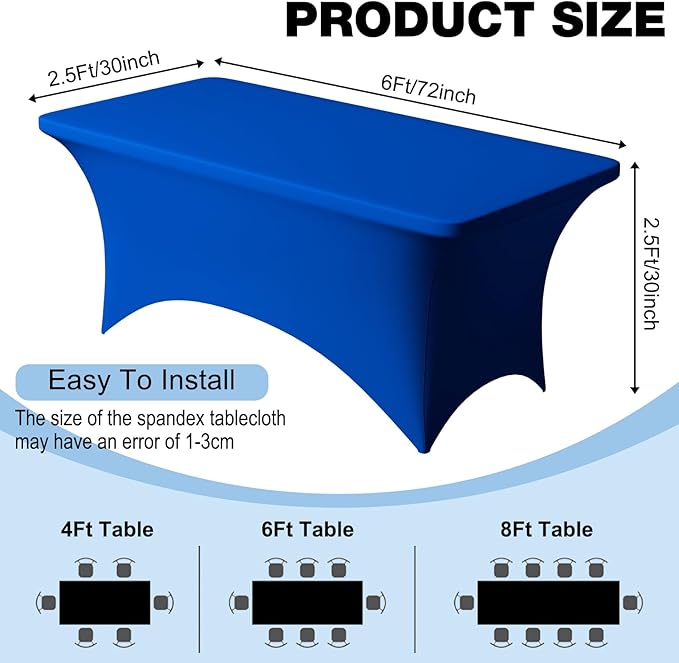 Trlyc 2 Pack 6FT Spandex Table Cloth - Image 3