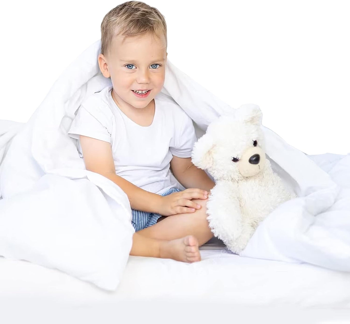 Continental Bedding Serenity Toddler Down Comforter 700 Fill Power White Down Duvet Insert 100% Cotton Shell White, 39x47