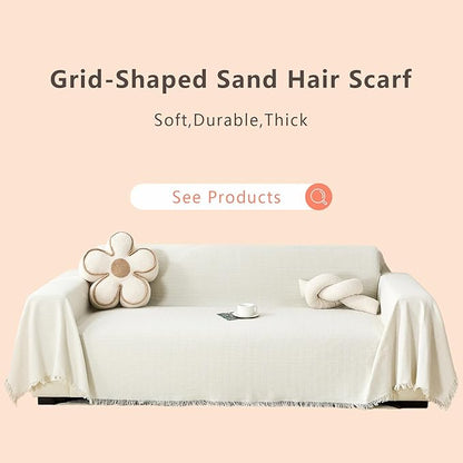 White Couch Cover Blanket Cute Geometrical Jacquard Washable Sofa Cover - Image 2
