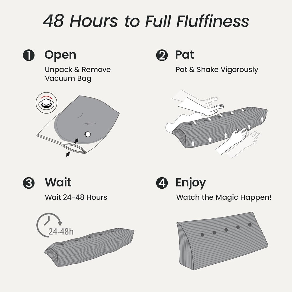 Sasttie Headboard Pillow Full, Wedge Pillow Headboard, Dark Grey
