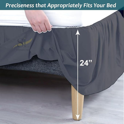 Shreem Linen Ruffled Bed Skirt - Image 4