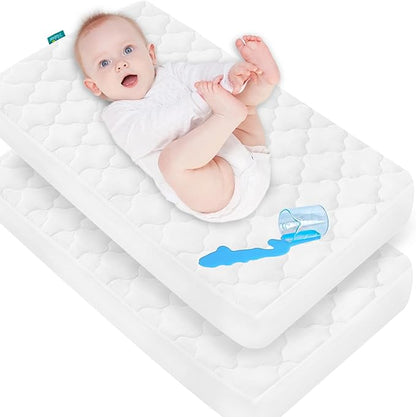 Cradle Bassinet Mattress Pad Cover, 2 Pack, by Bilobanbabybedding