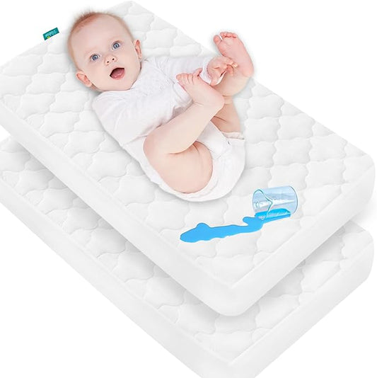 Cradle Bassinet Mattress Pad Cover, 2 Pack, by Bilobanbabybedding
