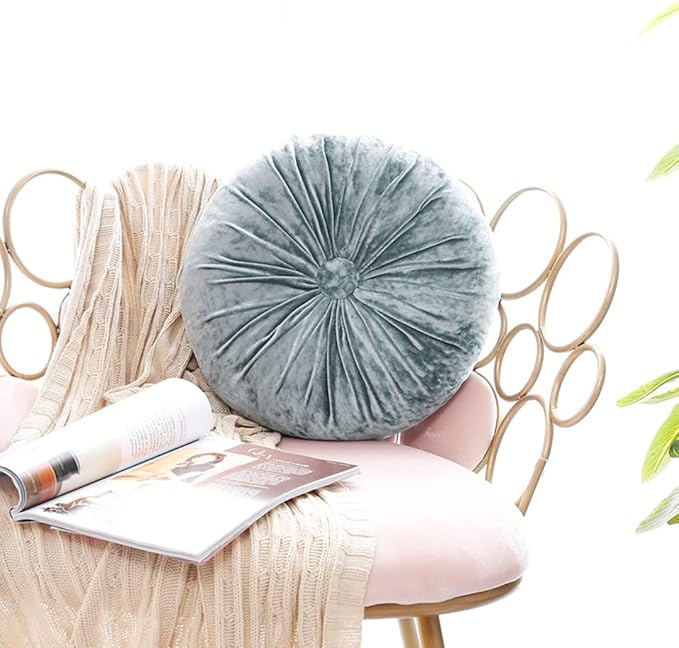 S_SSOY Round Throw Pillow for Couch Pumpkin Velvet Decorative Small Floor - Image 2
